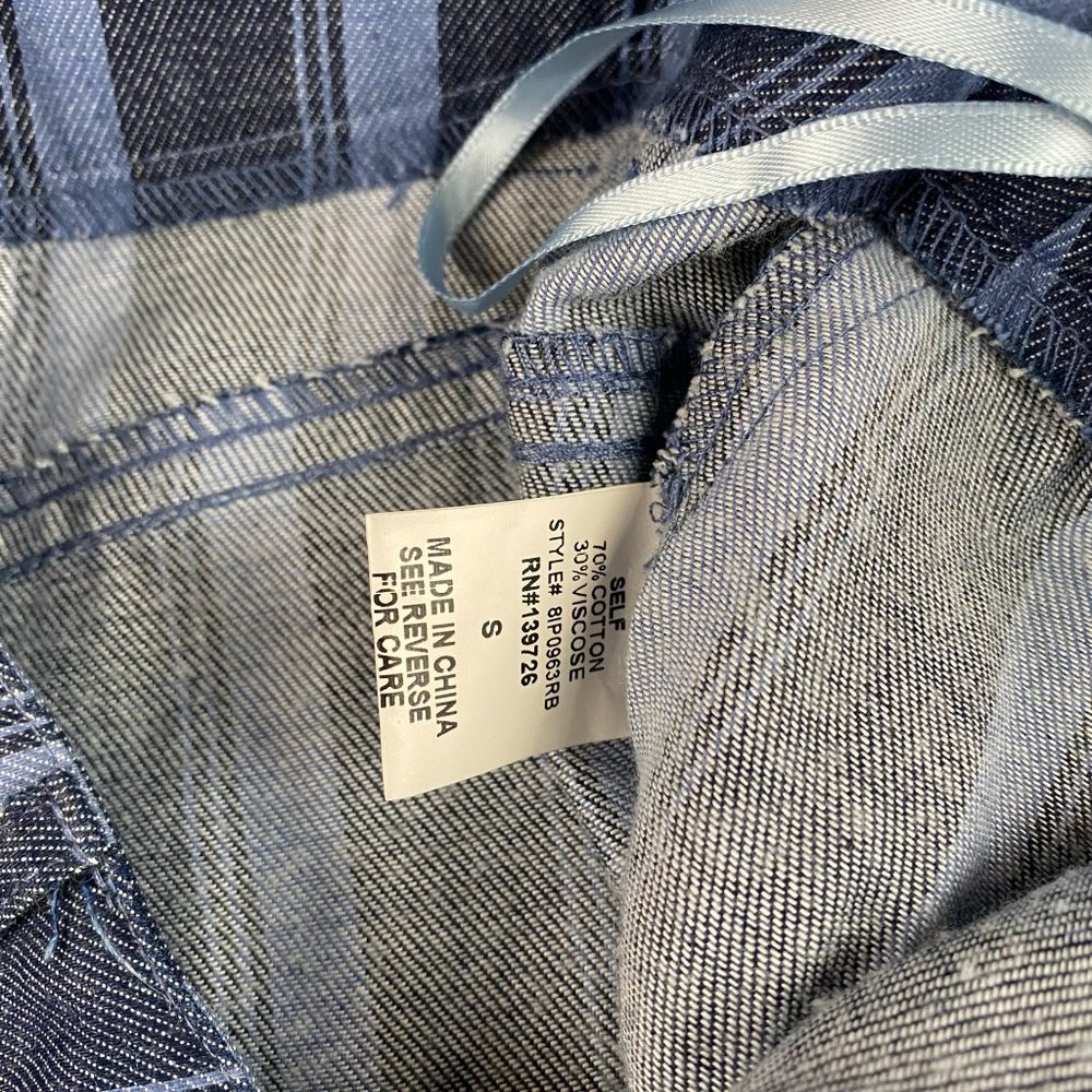 Wild Honey Striped High Waisted Chambray Twill Pants - Picture 6 of 8